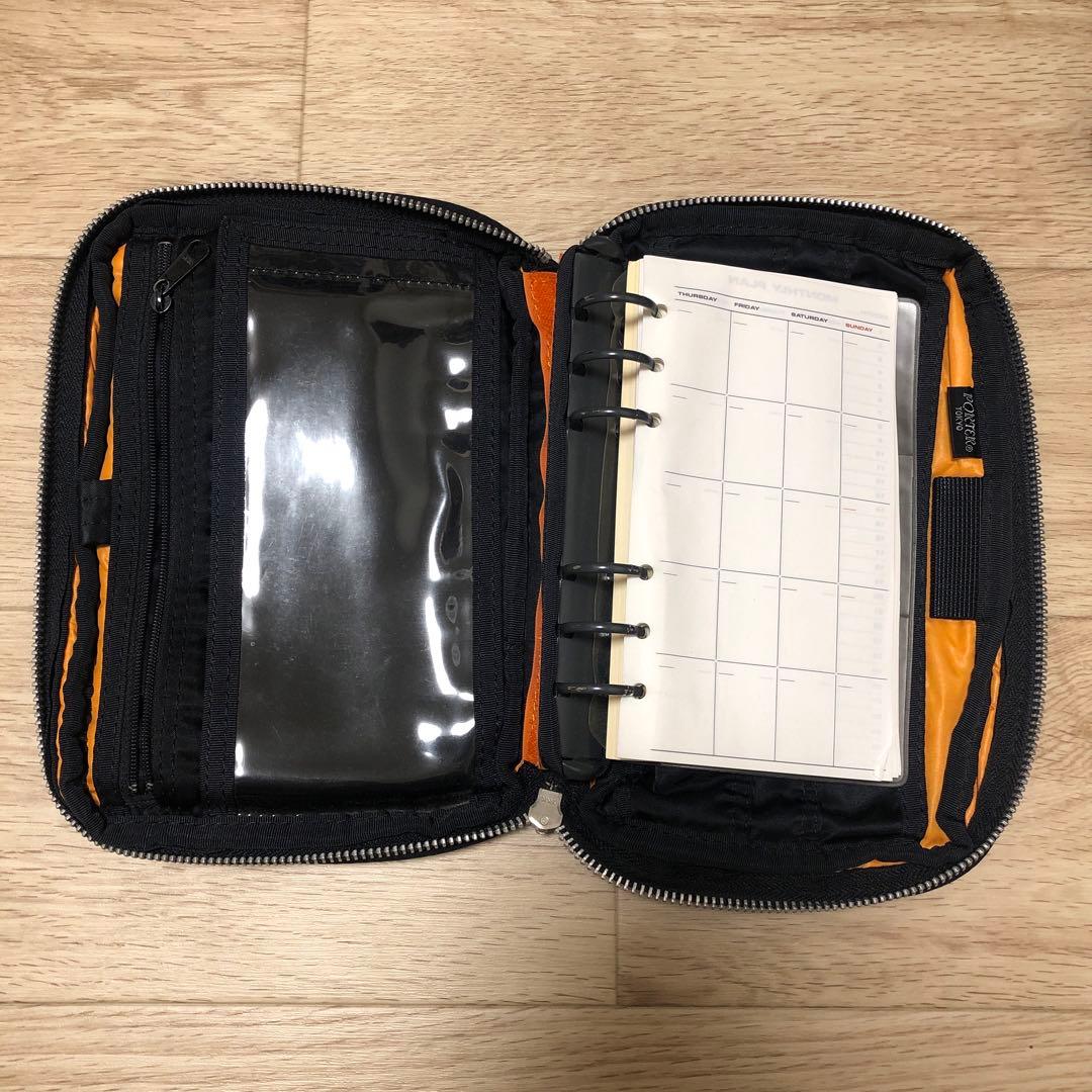 PORTER ブラックポーチ 約20cm x 13cm 手帳　システムバインダー