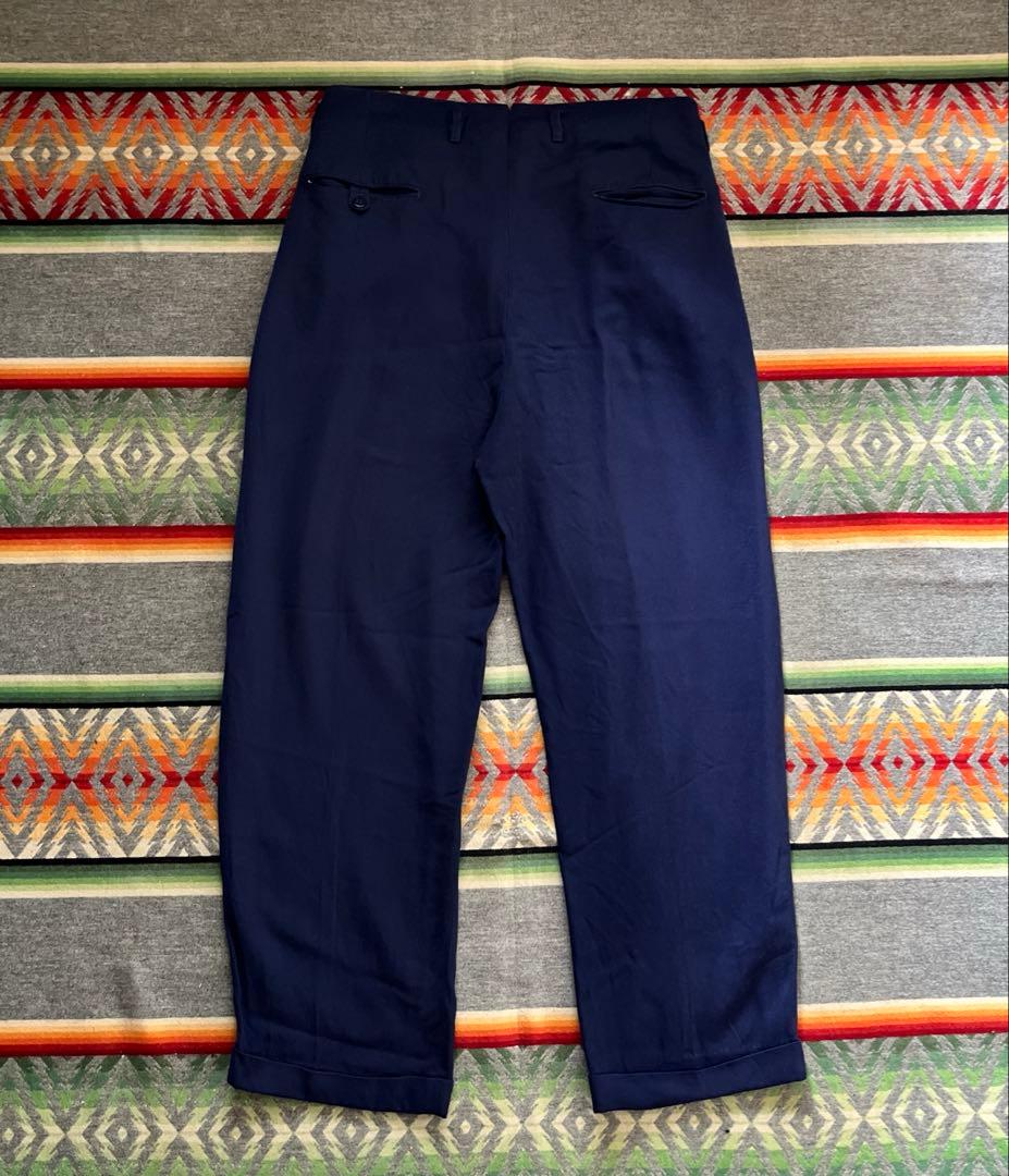 50s レーヨン ギャバジン スラックス ナス紺 ロカビリー ヴィンテージ