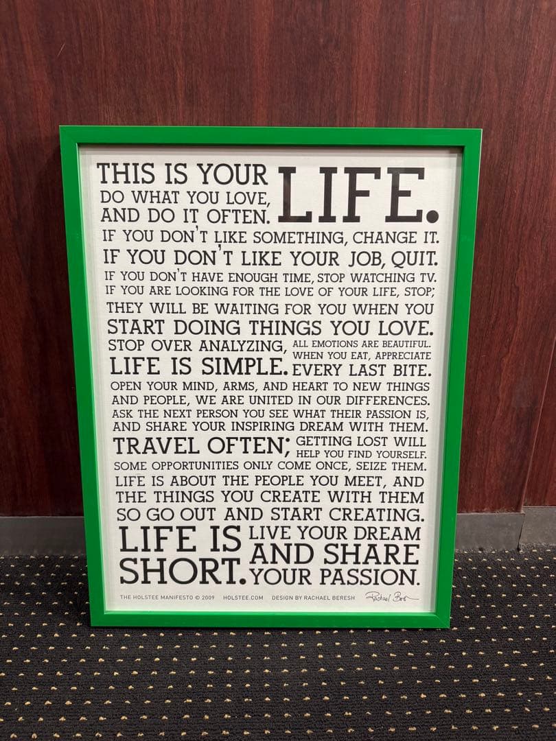 額装HOLSTEEマニフェストRachael Beresh サイン入り