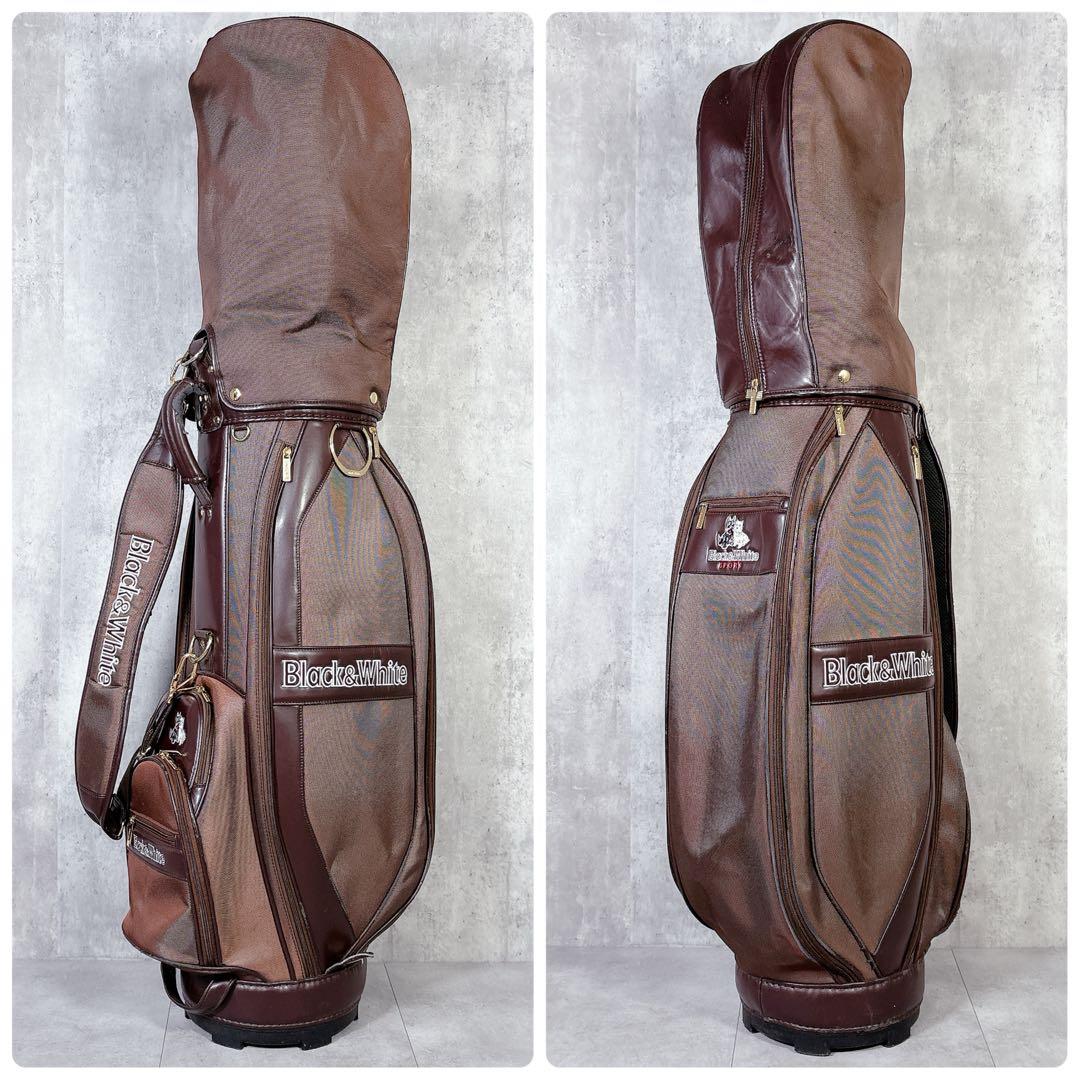 V914 Black&White ブラウン キャディバッグ スコティッシュテリア