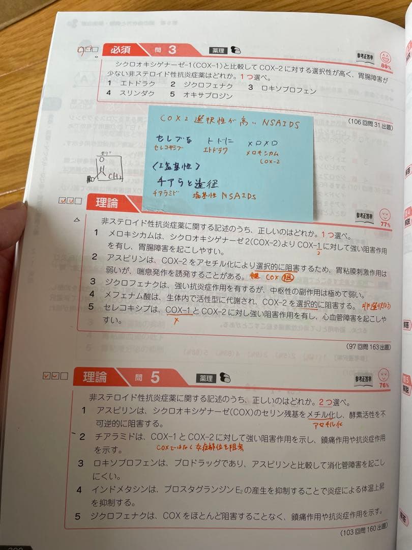 第109回薬剤師国家試験　薬学ゼミナール　青本　青問