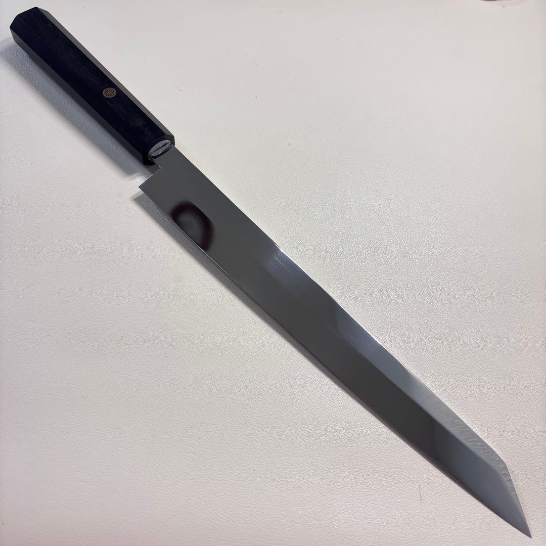 【特価限定】270mm 切付柳刃包丁 鏡面　黒檀八角柄 刺身包丁 「全鋼」'ᘜ