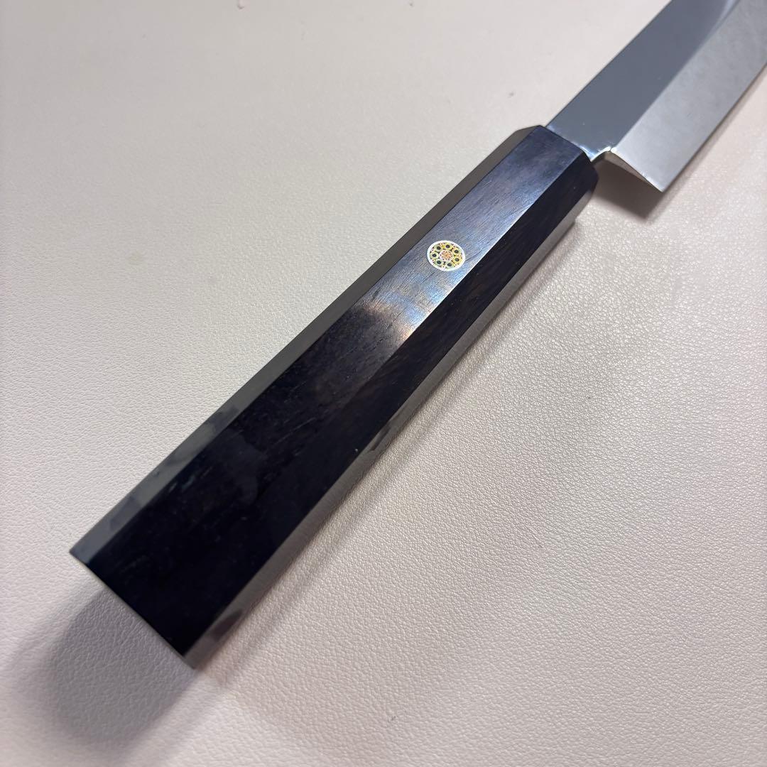 【特価限定】270mm 切付柳刃包丁 鏡面　黒檀八角柄 刺身包丁 「全鋼」'ᘜ