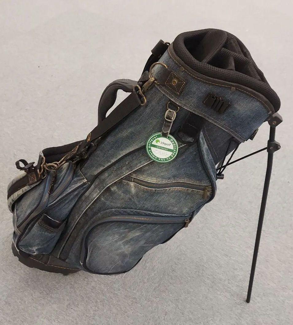 デニムダメージビンテージ風 ゴルフスタンドバッグ