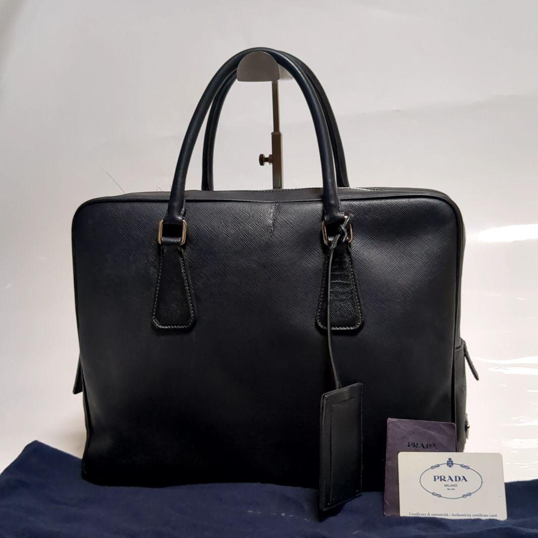 ✨PRADA✨ビジネスバッグ サフィアーノ 三角ロゴ nero レザー