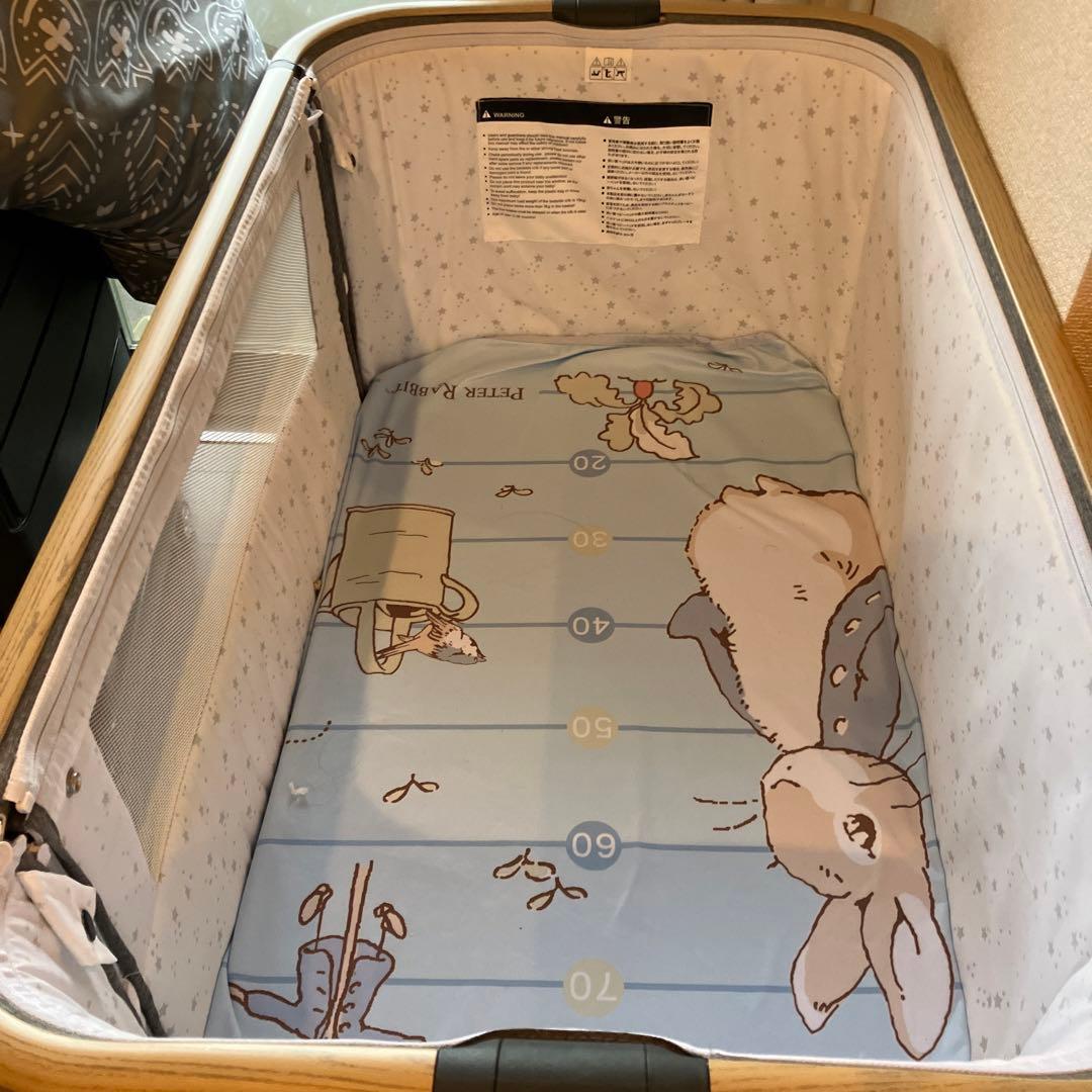 HZDMJ ベビーベッド グレー 動物柄