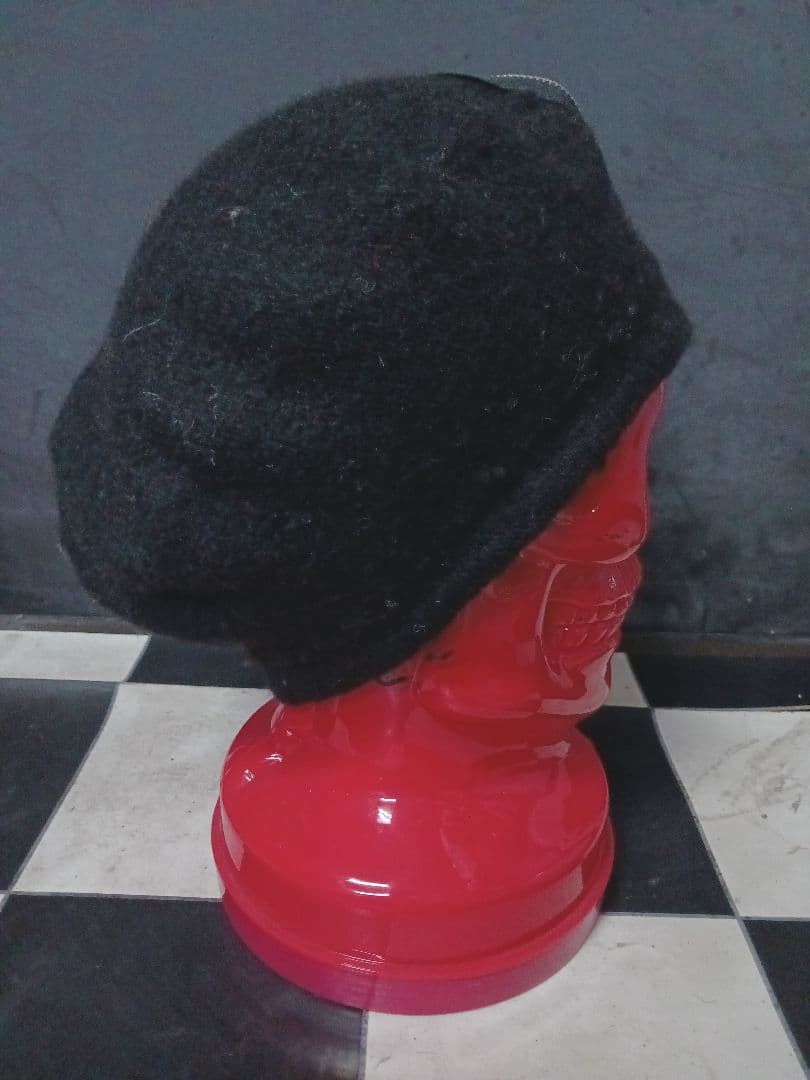 ロカビリーパンクロックアシンメトリーZIPベレー赤×黒