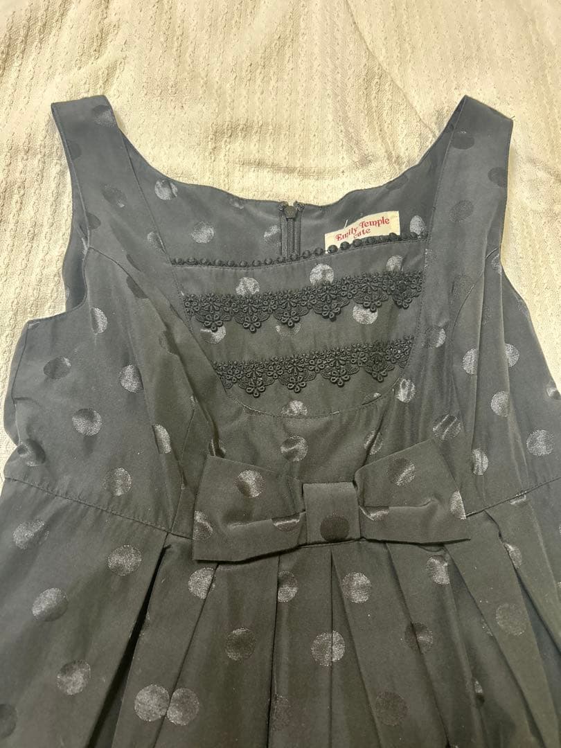 Emily temple cute 黒ドット柄ノースリーブワンピース