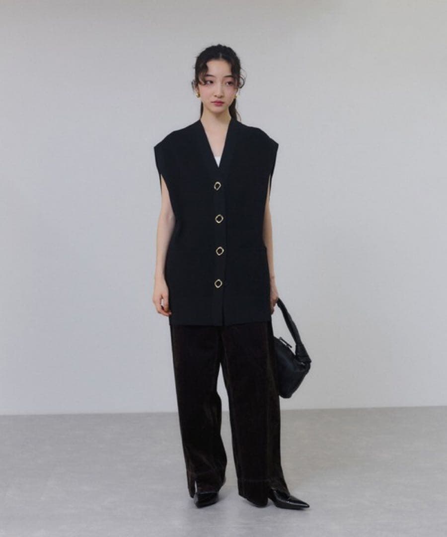 【完売品】ADAM ET ROPE' アダムエロペ ミドルニットジレ ブラック