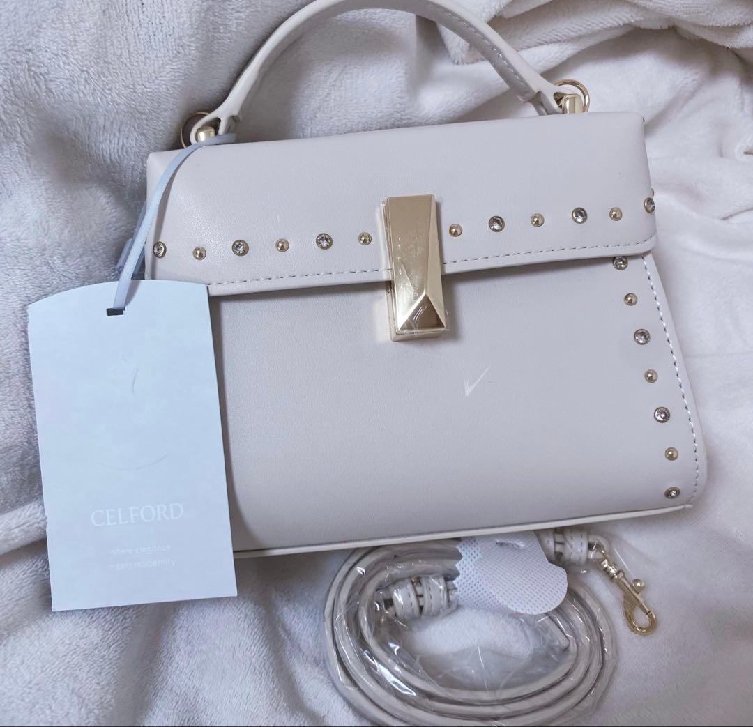 セルフォード ビジュースタッズポシェット ショルダーバッグ　アイボリー