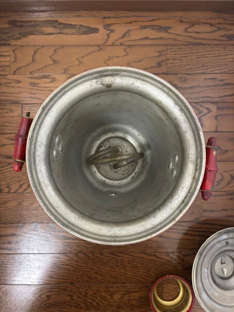 アンティーク サモワール 赤・金・黒