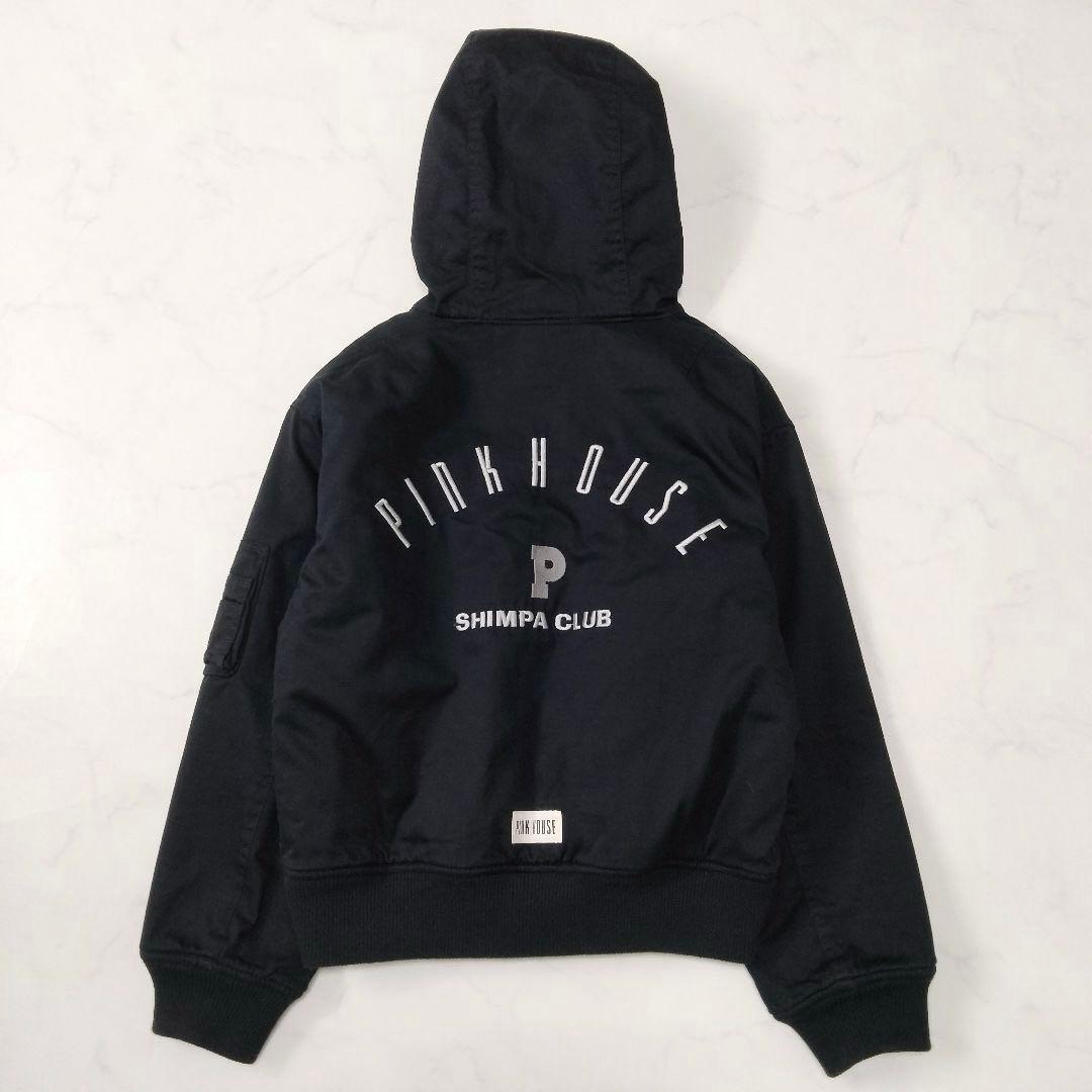 美品　PINKHOUSE／ピンクハウス　中綿　刺繍ロゴブルゾン　フード付き