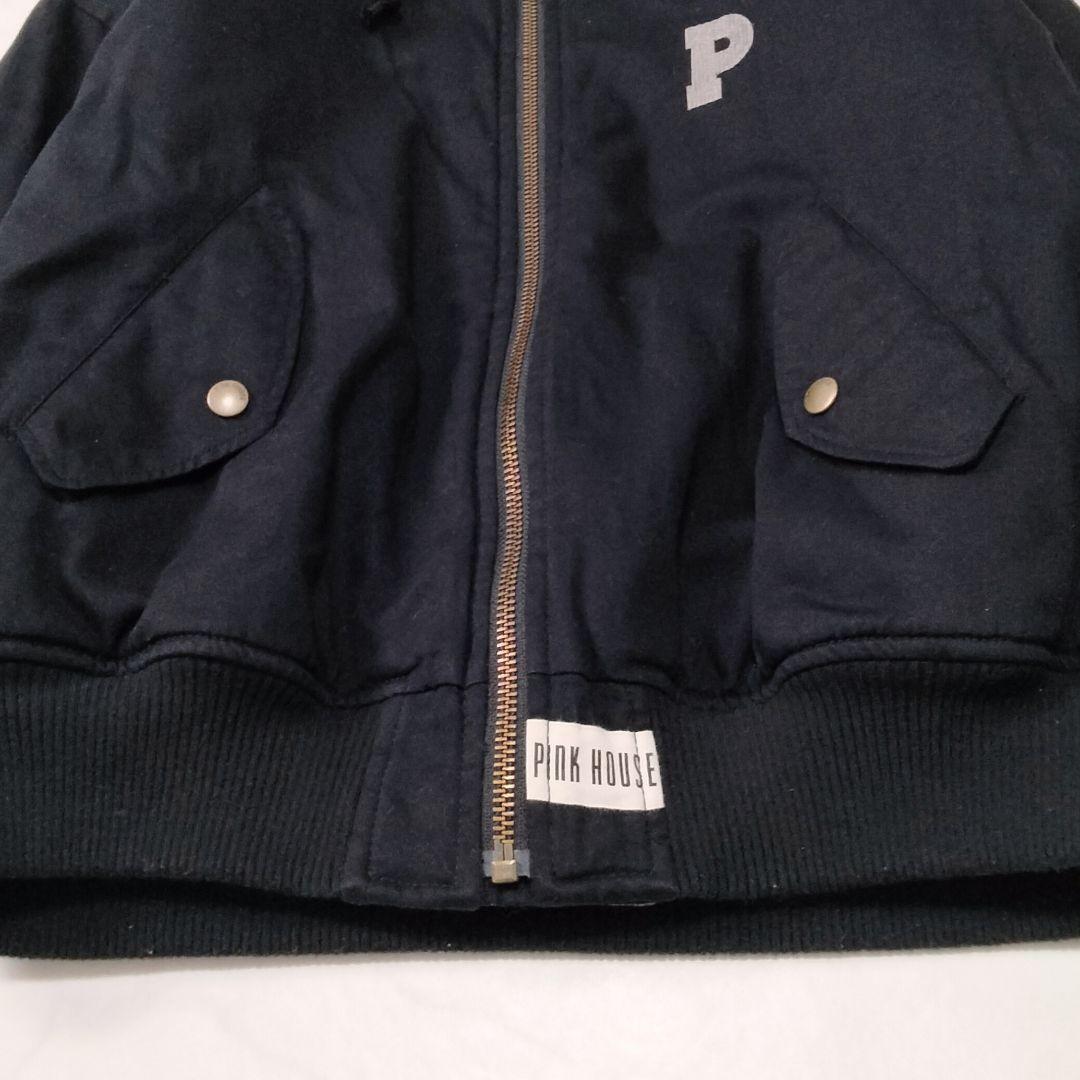 美品　PINKHOUSE／ピンクハウス　中綿　刺繍ロゴブルゾン　フード付き