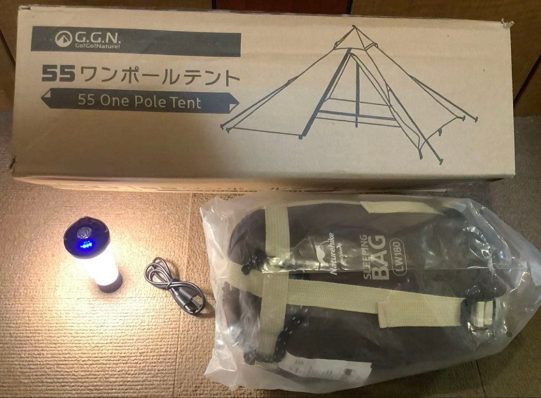 【新品】GGN ワンポールテント & Naturehike シュラフセット