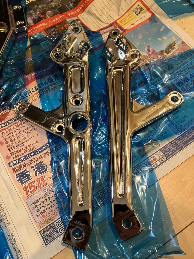 専用ゼファー400 ゼファーxステッププレート【メッキ】ピボットプレート