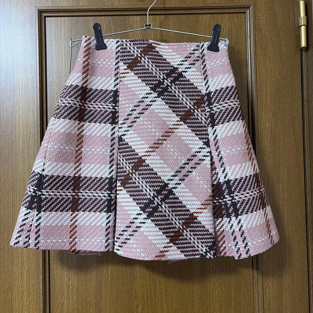 snidel スナイデル　ロービングチェックスカート　ピンク　サイズ1