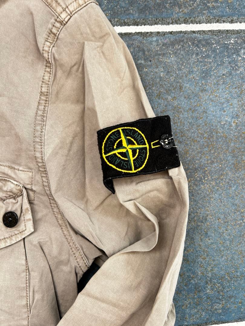 STONE シャツジャケット ベージュ ワッペン付き L相当