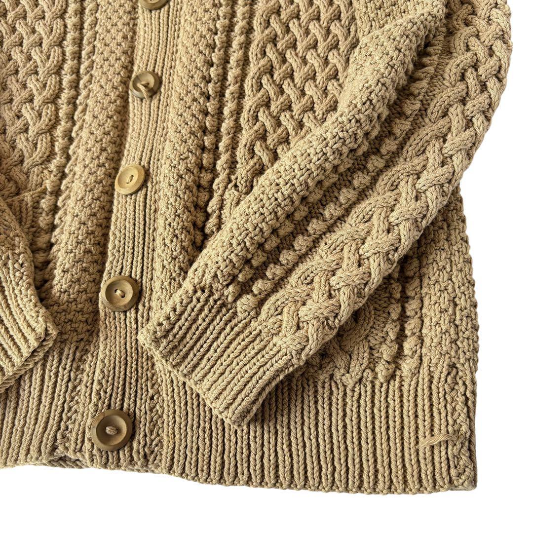 【Ｈｉ_ｊｉｒｉ】インバーアラン 黒タグ コットン カーディガン