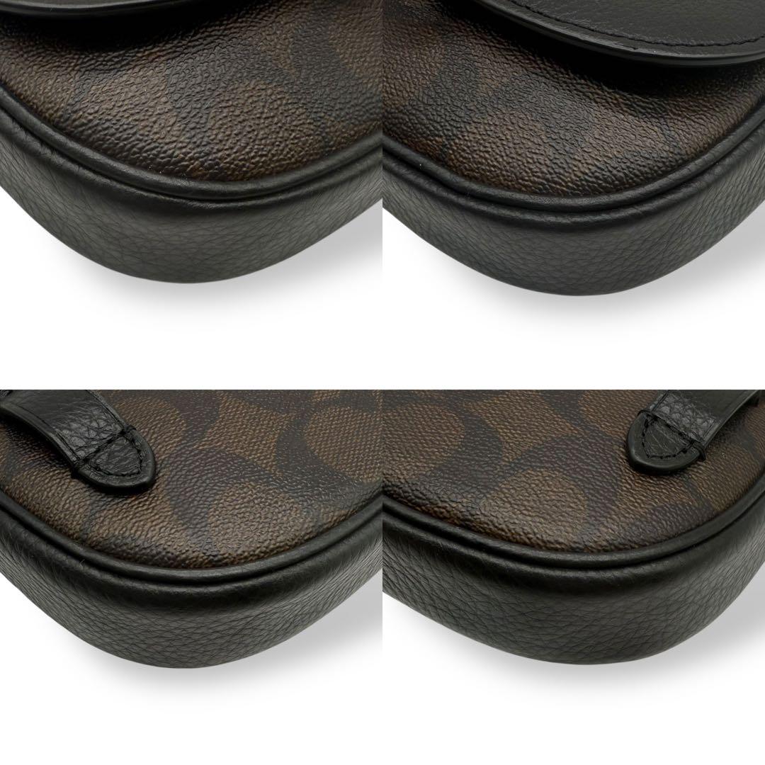 【美品】COACH コーチ ボディバッグ ジェイドミニベルト レザー PVC 黒