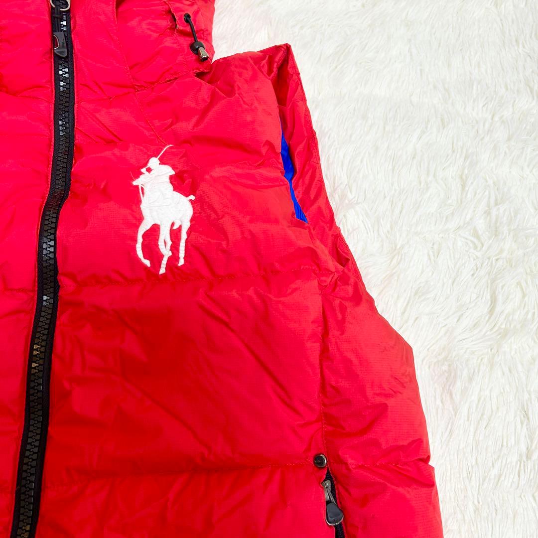 美品✨ポロ　ラルフローレン　POLO ダウンベスト　赤　レッド　ビッグポニー