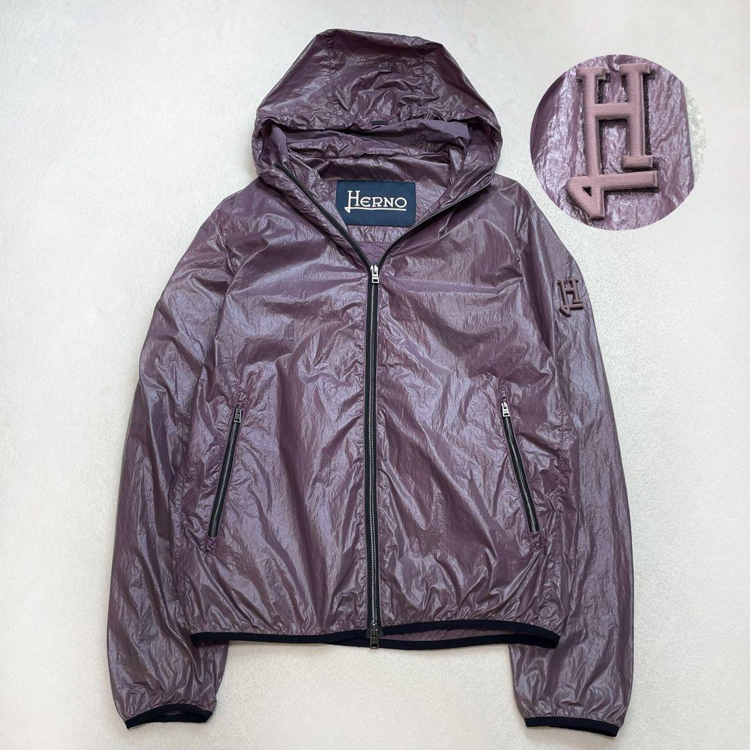 Herno ナイロンジャケット マウンテンパーカー 46 ブルゾン ロゴパッチ