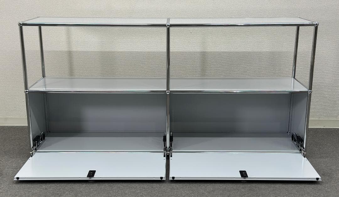 正規品!ほぼ未使用品■USMハラー■キャビネット　2列2段　ライトグレー　鍵なし