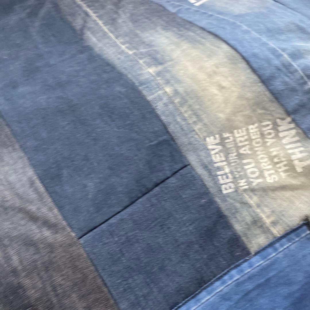 リメイクデニム マルチカバー　ハンドメイドざっくりベットカバーダメージ