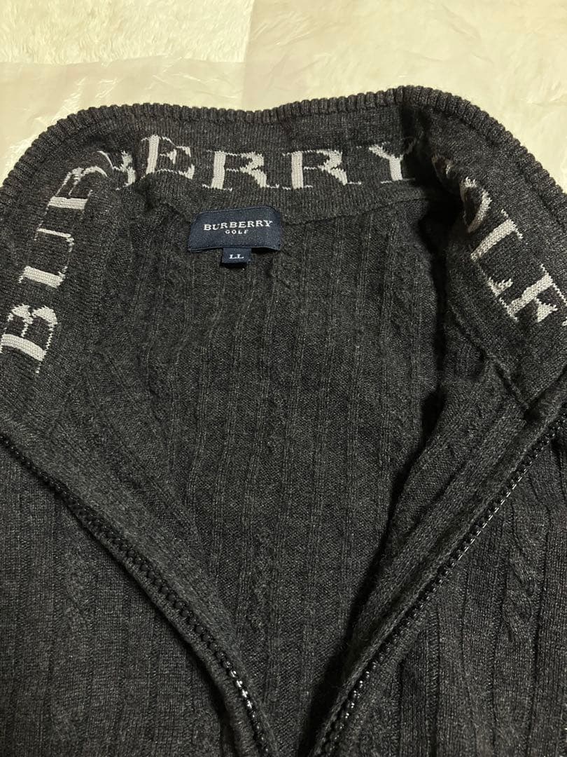 BURBERRY GOLF 羊毛92 カシミヤ8 メンズセーターケーブル編み部分