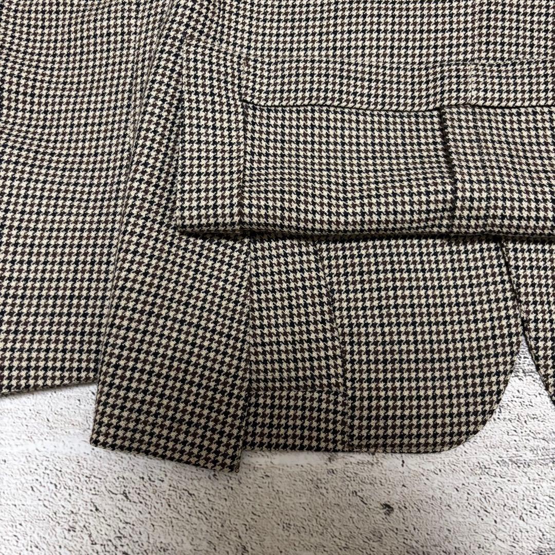 【未使用級】　TOMORROWLAND ジャケット　シングル　段返り千鳥柄　44