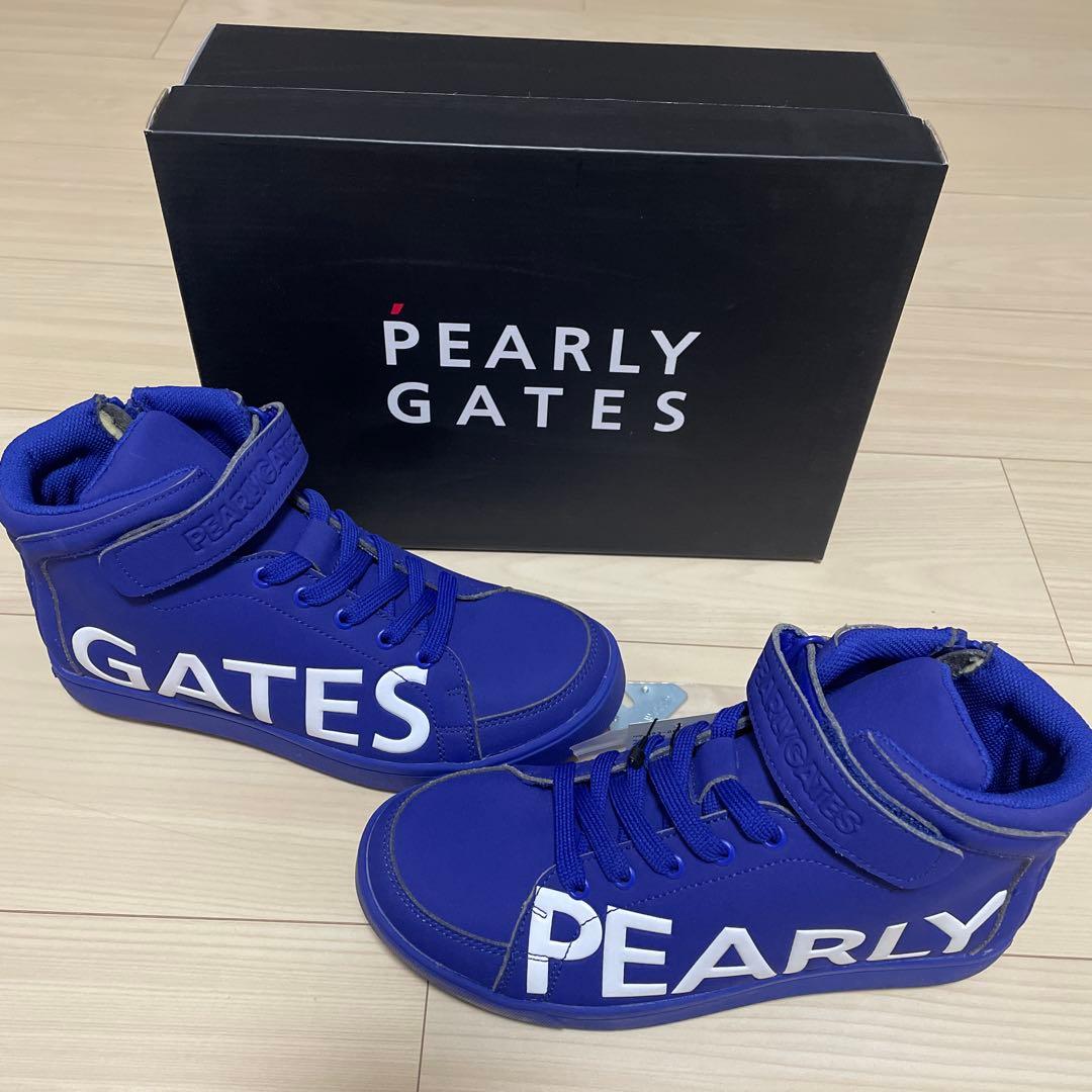 新品未使用 PEARLY GATES ブルー ハイカットシューズ23.5cm