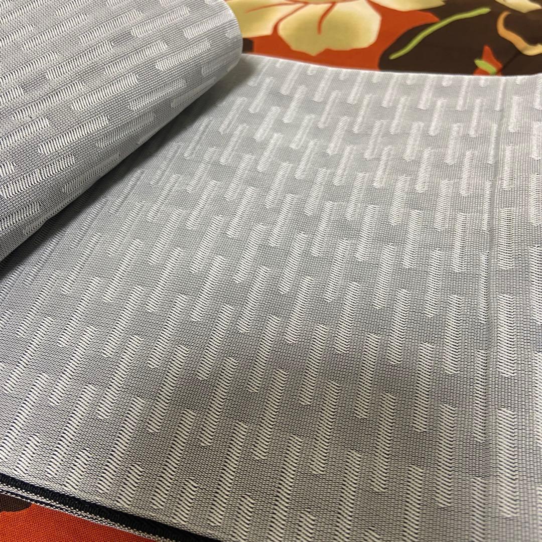 【24時間発送】【安心メルカリ便】着物屋さんの浴衣　帯付き　オレンジ　ボタン柄