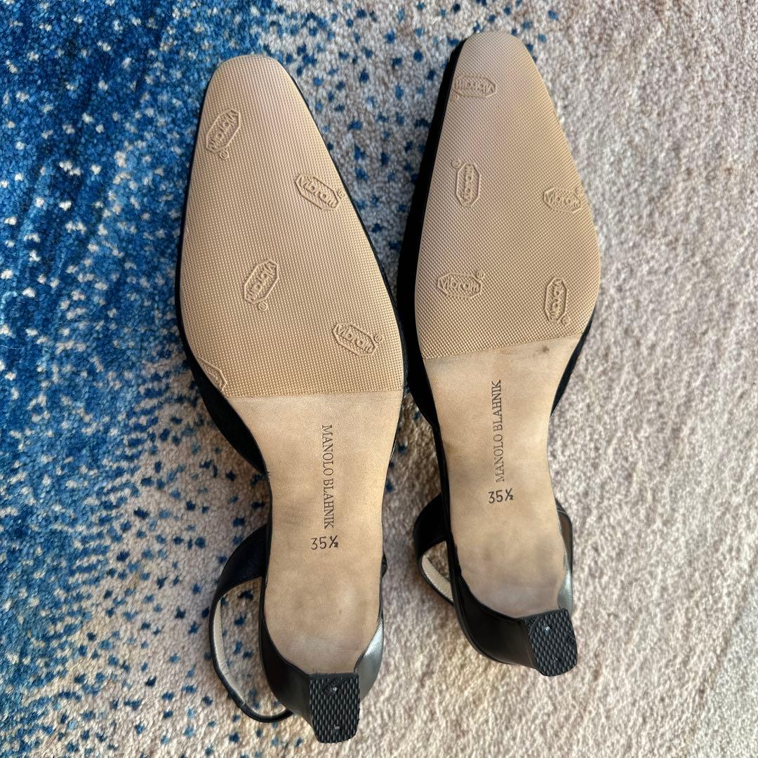 MANOLO BLAHNIK ハラコ　ブラックミュール 新品未使用　35.5