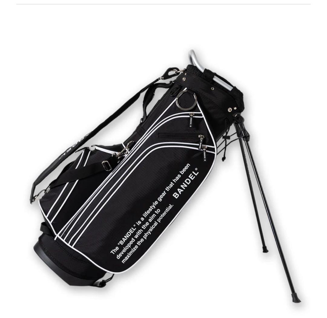 【新品・タグ付き】完売品 BANDEL キャディバッグ 黒×白 パイピング