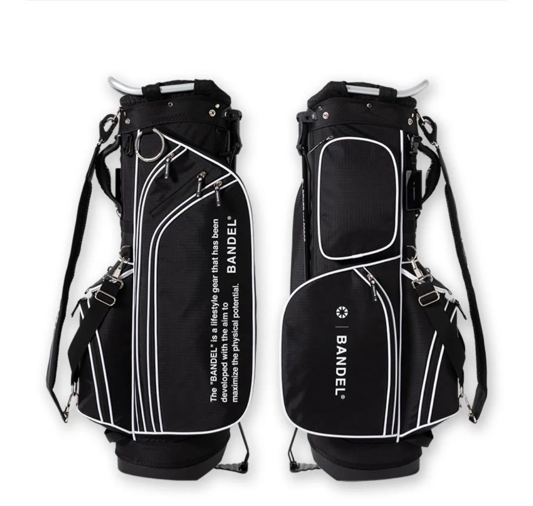 【新品・タグ付き】完売品 BANDEL キャディバッグ 黒×白 パイピング