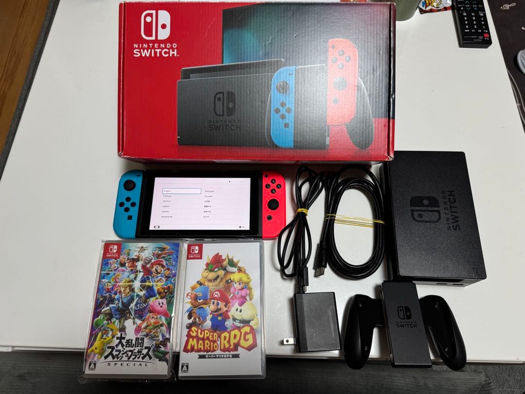 送料無料！早い者勝ち！switch バッテリー強化版　ソフト付　64gbメモリ付