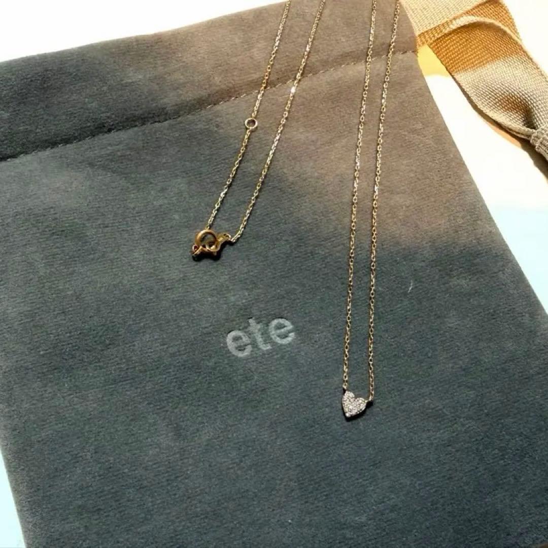 ete パヴェ ハート K18 PG ダイヤモンド0.03ct