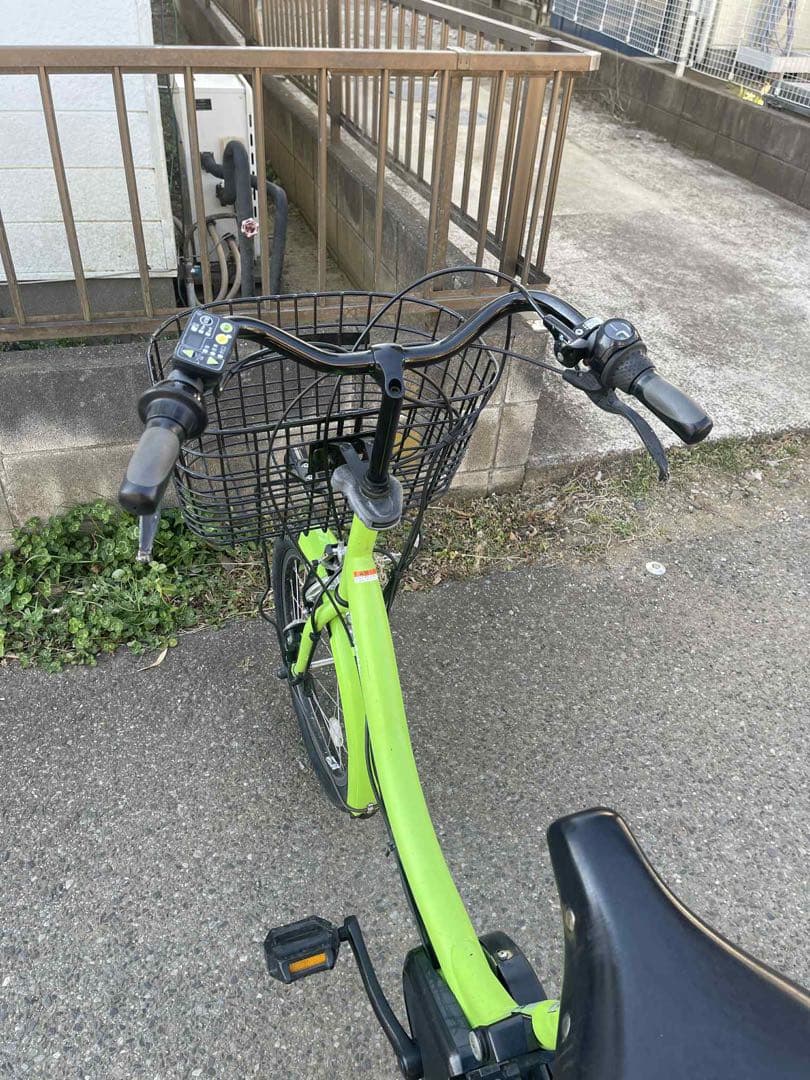 電動アシスト自転車 チャイルドシート付き 緑