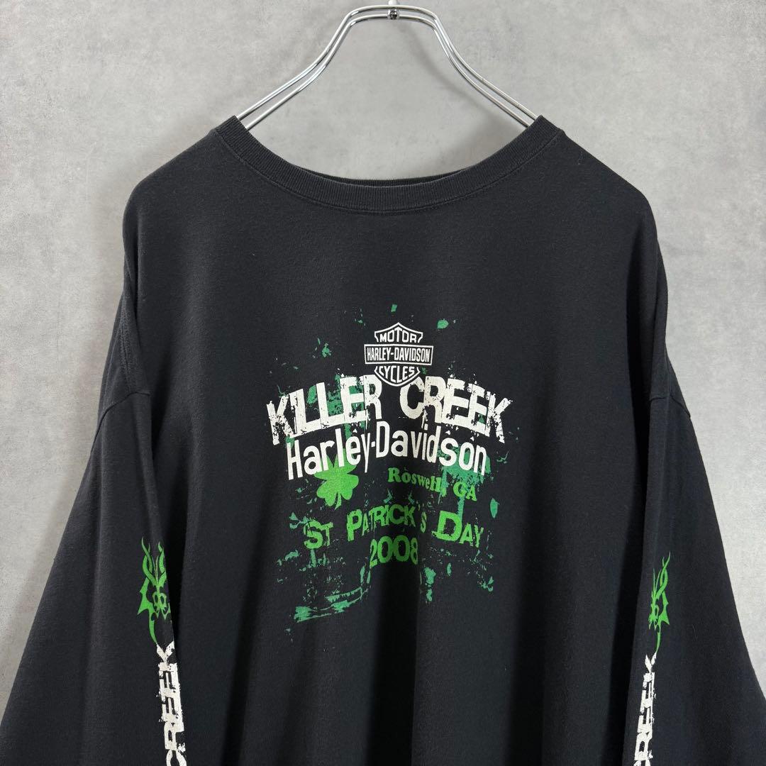 00s HARLEYハーレーダビッドソン 両面プリントロンT 袖プリント XL