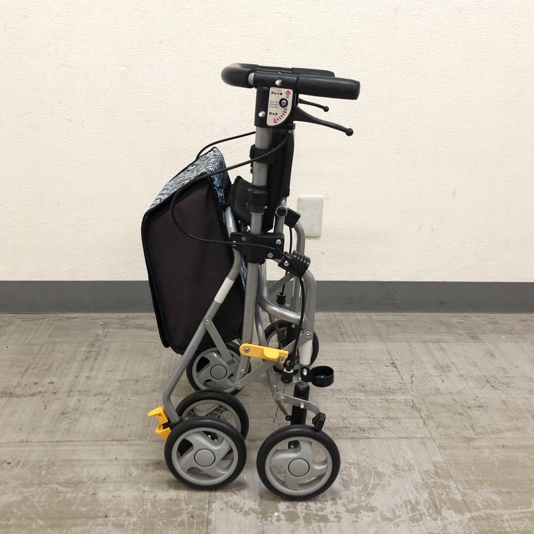 島製作所　歩行車　シンフォニーSPスリム　花柄紺