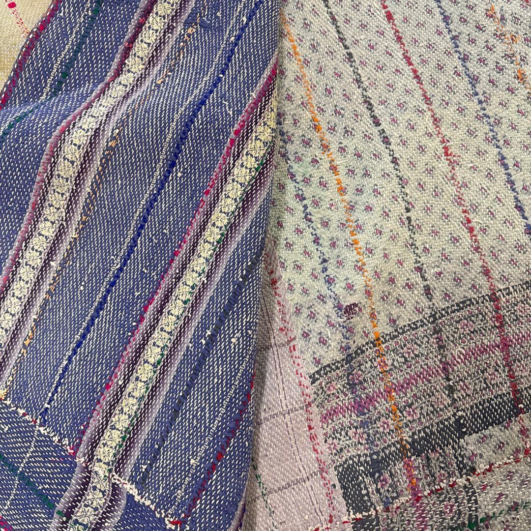 VINTAGE QUILT ヴィンテージラリーキルト　カンタキルト紫ベージュ系