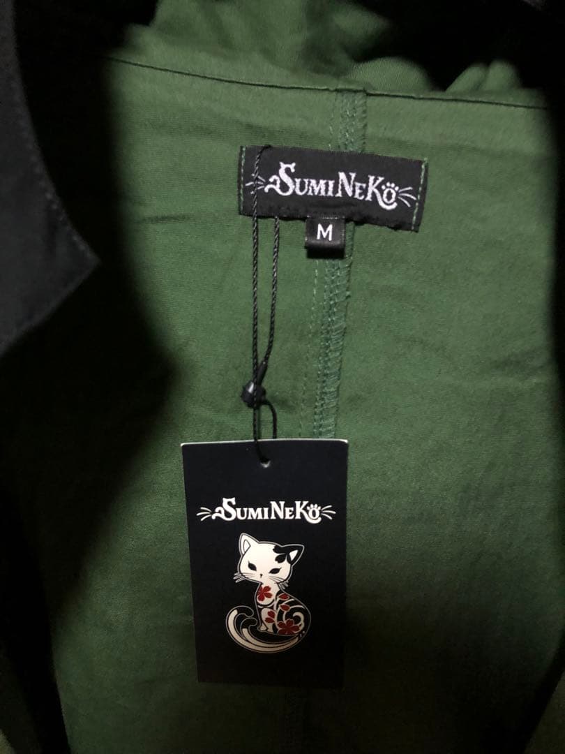 SUMINEKO　墨猫　流儀圧搾　オリーブ　お猫様総刺繍モッズコート 今季新品