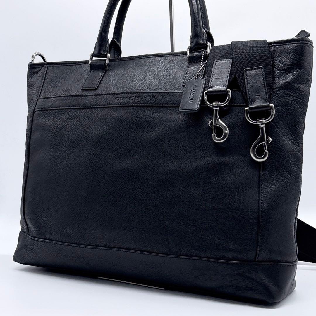 美品✨コーチ ビジネスバッグ 2way カムデン 本革 A4可 大容量 ブラック