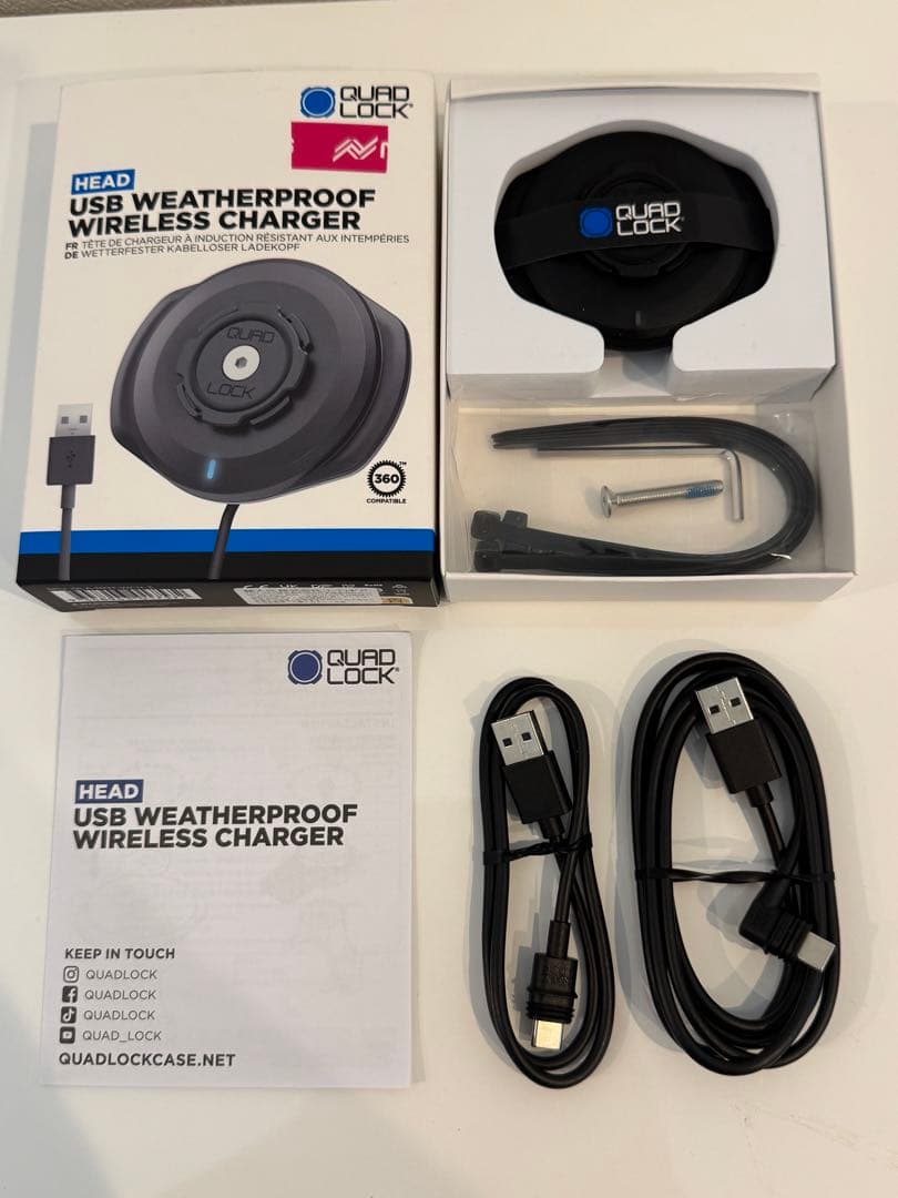 【新品未使用＆送料込】QUAD LOCK バイク用防水・防塵ワイヤレス充電ヘッド