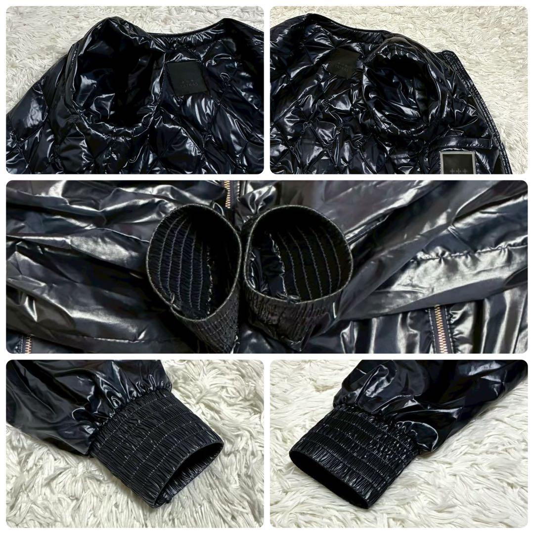 美品/専用ケース付⭐️タトラス　ノーカラーブルゾン　LERICI ダウン ネイビー