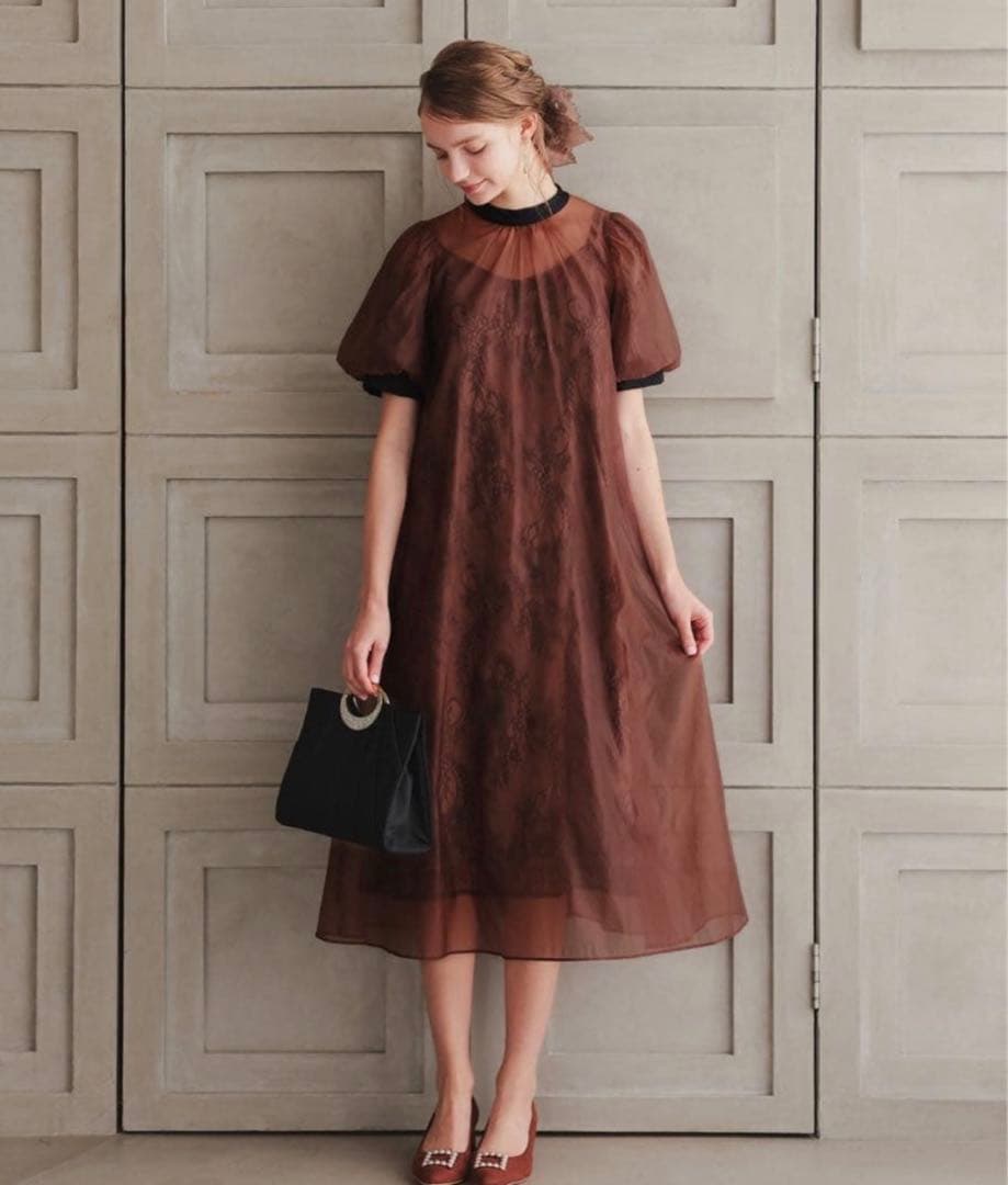 ★新品★ドリードール　Aラインシアードレス　ブラウン　M