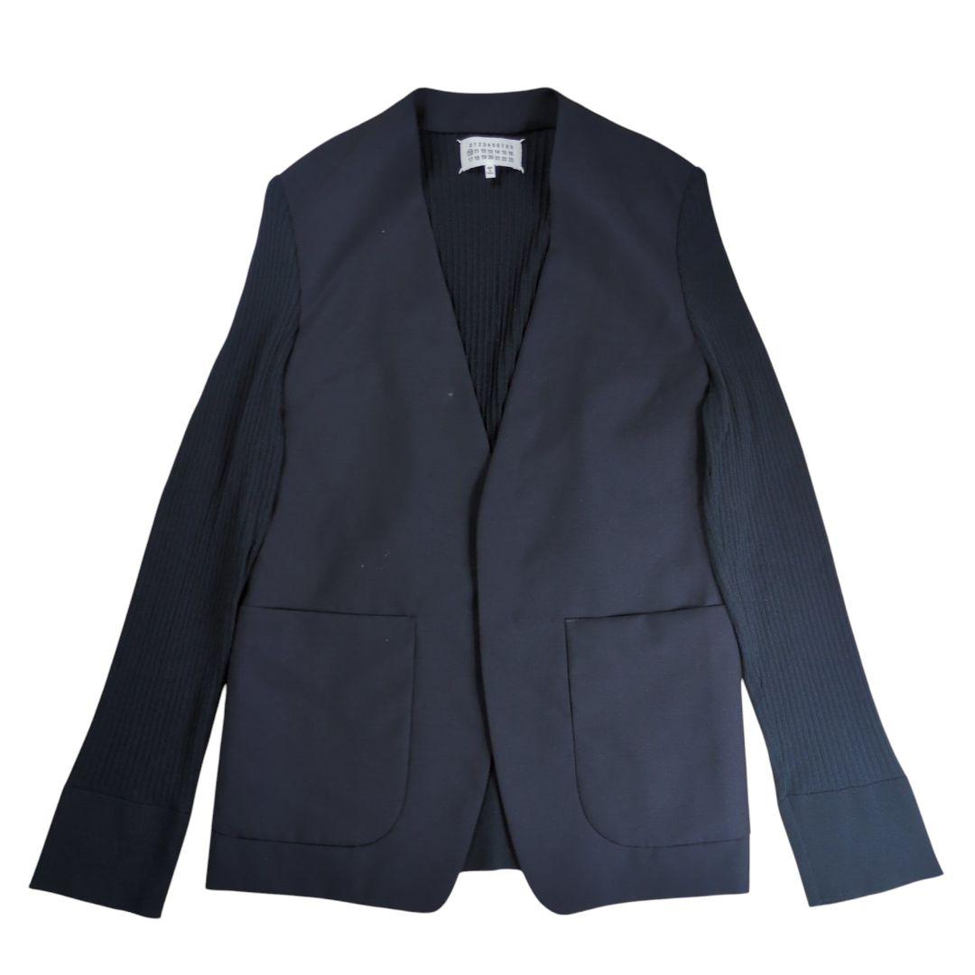 【希少】メゾン マルジェラ 四つタグ ウール切替 ノーカラージャケット