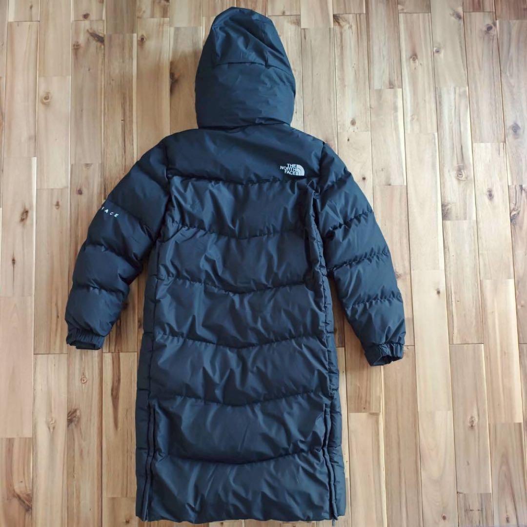 美品　ノースフェイス　ロングダウンジャケット　メンズ XS　ブラック　腕ロゴ