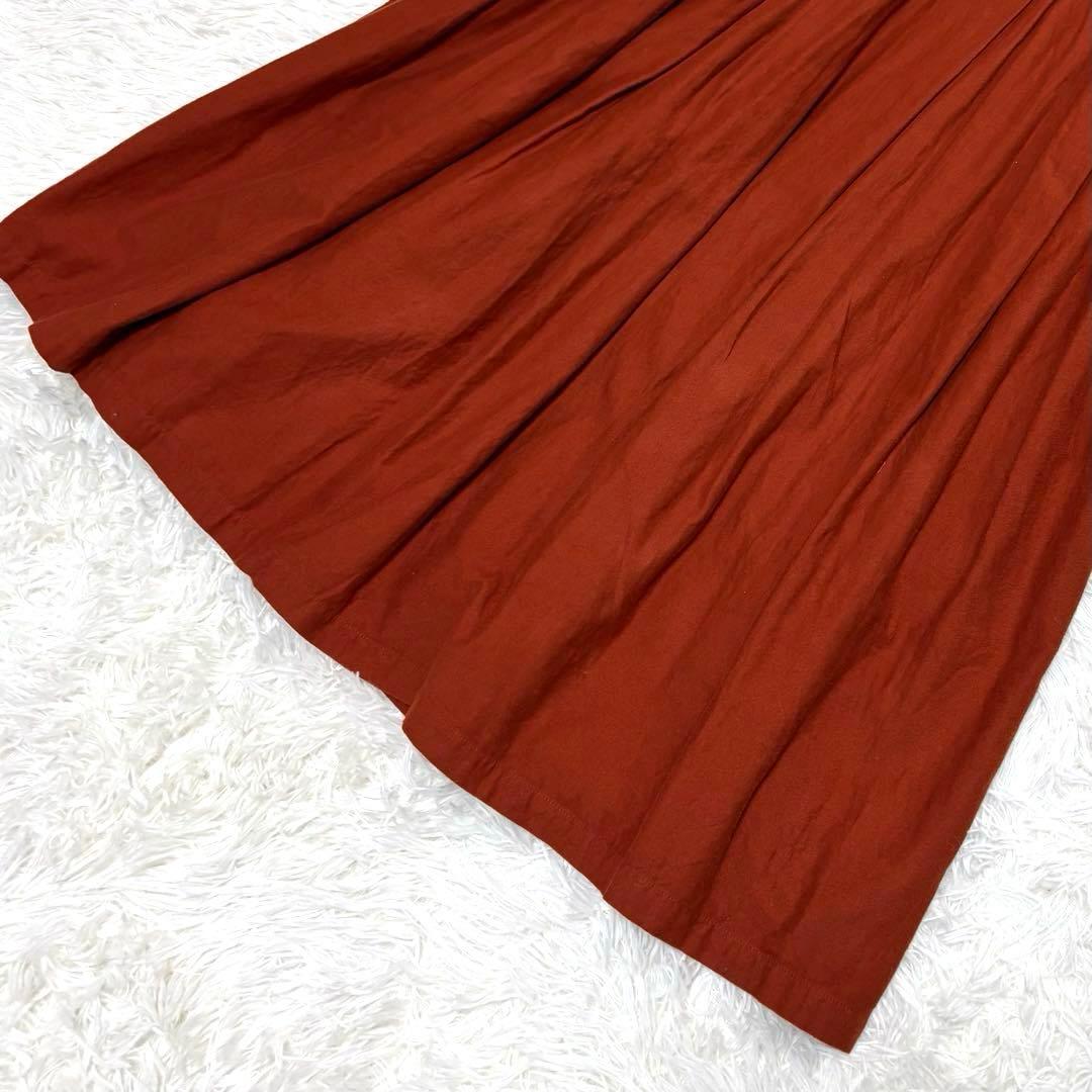 グランマママドーター タック入り フレアロングワンピース オレンジ系 S