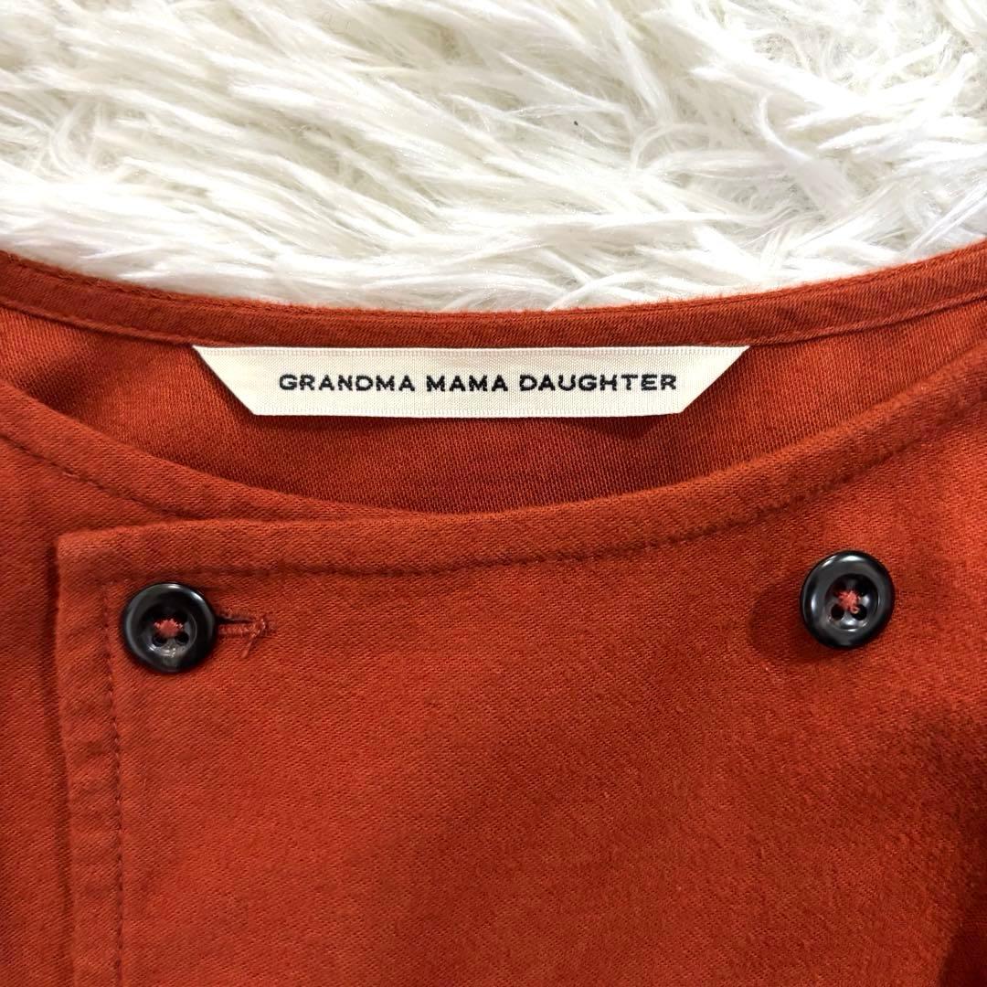 グランマママドーター タック入り フレアロングワンピース オレンジ系 S