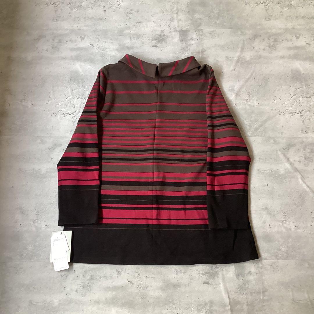 Leilian レリアン　新品未使用　トップス　ボーダー　ブラウン